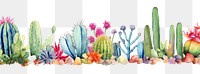PNG Cactus boarder plant white background creativity.