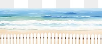 PNG Fence with sea view boarder outdoors nature ocean.