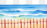 PNG Fence with sea view boarder outdoors nature ocean.