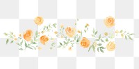 PNG Orange roses as line watercolour illustration pattern flower plant.