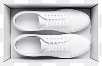 PNG Shoes box mockup footwear white simplicity.