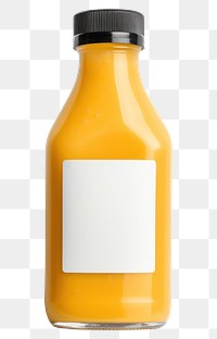 PNG Cheese sauce bottle with label mockup juice drink white background.