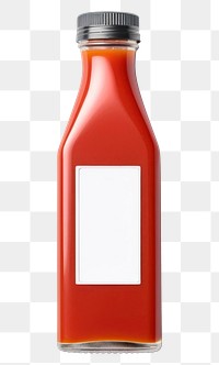 PNG Sauce bottle with label mockup ketchup white background refreshment.