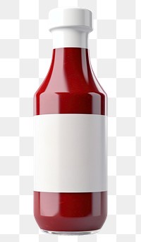 PNG Sauce bottle with label mockup ketchup white background refreshment.