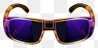 PNG Sunglasses outline purple light black background.