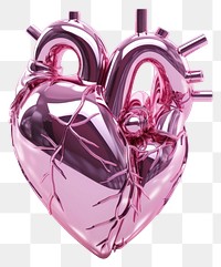 PNG Heart in surreal abstract metal white background accessories.