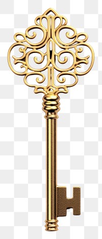 PNG Key gold white background protection.