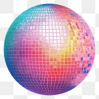 PNG Pastel risograph printed texture of a disco ball sphere white background technology.