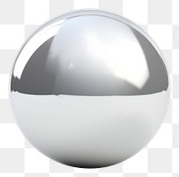 PNG Sphere chrome silver shiny.