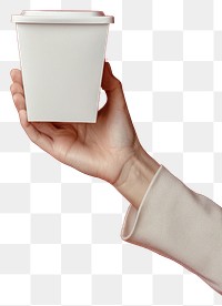 PNG Noodle box mockup holding hand cup.