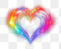 PNG Heart light rainbow pattern.