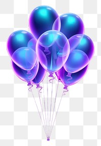 PNG Illustration balloons neon rim light purple night blue.