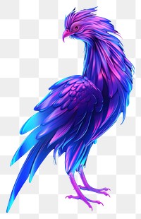 PNG Illustration griffon Neon rim light animal purple bird.