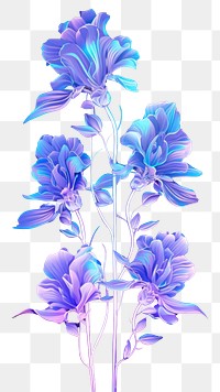 PNG Illustration delphinium neon rim light flower purple plant.