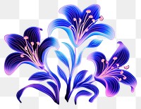 PNG Illustration lily neon rim light purple pattern blue.