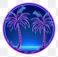 PNG Illustration palm tree neon rim light purple nature night.