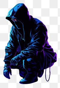 PNG Illustration robber neon rim light sweatshirt purple adult.