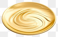 PNG Plate gold plate white background.