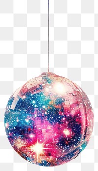 PNG Collage Retro dreamy disco ball astronomy galaxy space.