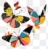PNG Retro Collages whit butterflys art painting collage.