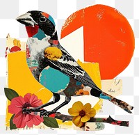 PNG Retro Collages whit a happy bird collage art animal.