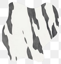 PNG Black cow skin marble distort shape paper white background rectangle.