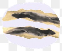 PNG Black gold marble distort shape white background painting outdoors.