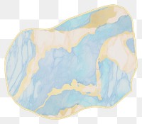 PNG Blue gold marble distort shape white background accessories rectangle.