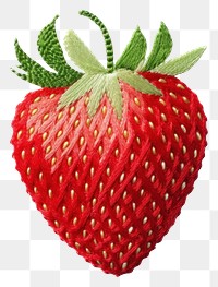 PNG Strawberry in embroidery style fruit plant food.