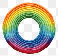 PNG Rainbow in embroidery style pattern spiral paper.