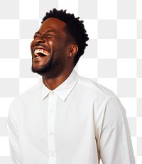 PNG Black man laughing smile adult.