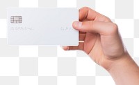 PNG Hand white background credit card electronics.