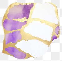 PNG Purple gold marble distort shape paper white background accessories.