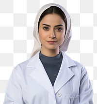 PNG An iranian women as a doctor white background technician laboratory.