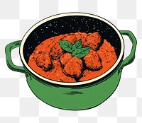 PNG Silkscreen illustration of Chicken tikka masala food red vegetable.