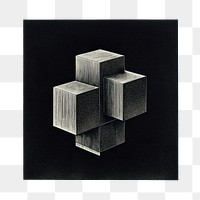 PNG Silkscreen illustration of geometric art rectangle letterbox.