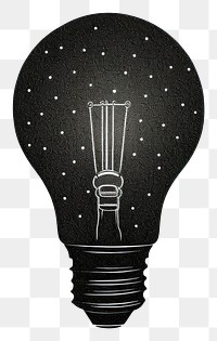 PNG Silkscreen illustration of light bulb lightbulb black illuminated.