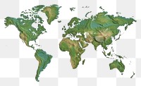 PNG  Earth map green white background topography. AI generated Image by rawpixel.