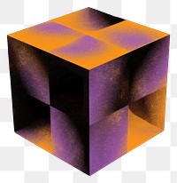 PNG  A cube purple toy black background.