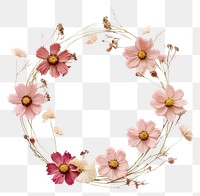 PNG Real pressed cosmos flowers jewelry wreath petal. AI generated Image by rawpixel.