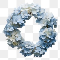 PNG Real pressed faded blue Hydrangea flowers wreath hydrangea plant. AI generated Image by rawpixel.