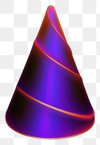 PNG  A cone shape technology lighting purple.