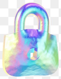 PNG  A holography lock white background single object protection.