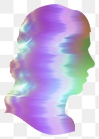 PNG  A holography woman head silhouette white background accessories creativity.