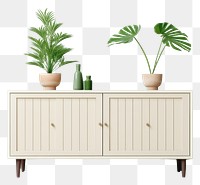 PNG  Houseplants furniture sideboard cabinet houseplant vase decoration