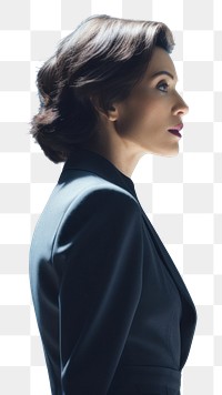 PNG  A woman in formal outfit talking in the stage portrait adult photo. AI generated Image by rawpixel.