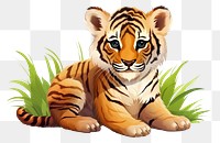 PNG  Cute bengal tiger wildlife animal mammal.