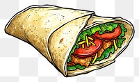 PNG  Burito bread food white background.