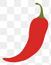 PNG  Illustration of a simple Chili pepper vegetable plant food.