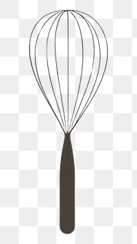 PNG  Illustration of a simple Balloon Whisk silverware appliance pattern.